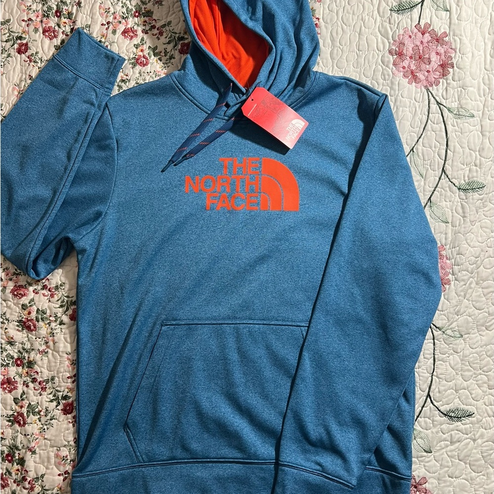 north face blue surget hoodie
